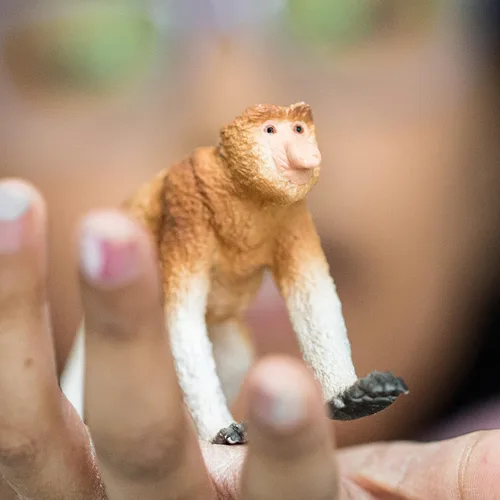 Miniatura 3 de Schleich Wild Life - Figura realista de mono Proboscis – Auténtico y altamente detallado juguete de animales salvajes, duradero para la educación