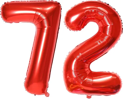 Miniatura 13 de Globo de helio rojo del número 10 de 40 pulgadas, autosellado para decoración de fiesta de cumpleaños y decoración de fiesta de aniversario (rojo 10)