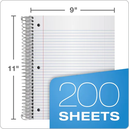 Miniatura 4 de Oxford Cuadernos en espiral, 5 materias, papel rayado universitario, cubierta de plástico duradero, 200 hojas, 5 bolsillos divisores, 2 por paquete