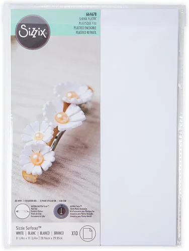 Miniatura 2 de Sizzix Surfacez 664678, paquete de 10 unidades, plástico retráctil blanco, multicolor