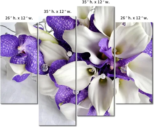 Miniatura 7 de Arte de pared de flores moradas, lienzo de lirio de cala, ramo de flores, fotos de cocina, impresión en lienzo con flores para sala de estar