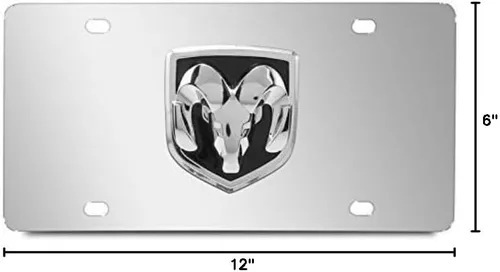 Miniatura 3 de iPick Image Hecho para RAM 3D Metal Logo Espejo Cromo Placa de matrícula de acero inoxidable