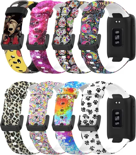 Miniatura 15 de Lijinlan Bandas de repuesto compatibles con Xiaomi Mi Band 7 Pro Strap mujeres hombres, impresión colorida linda piel floral suave flexible silicona