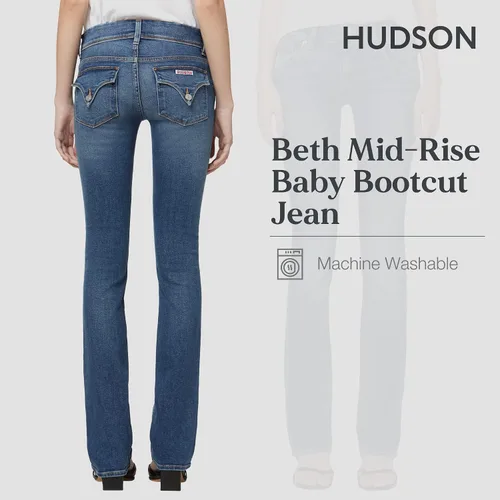 Miniatura 6 de HUDSON Jeans Beth Baby Bootcut para mujer con bolsillos traseros con solapa