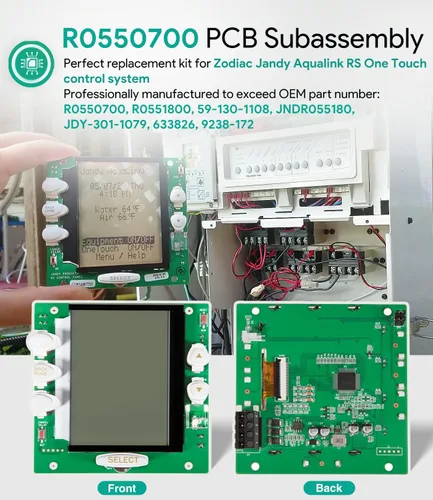 Miniatura 2 de sixcow R0550700 Reemplazo del subconjunto de PCB para el sistema de control Jandy Aqualink RS OneTouch, pieza de repuesto del panel de control