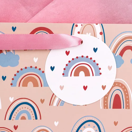 Miniatura 9 de WRAPAHOLIC Bolsas grandes de regalo de cumpleaños de 13 pulgadas con tarjeta y papel de seda, paquete de 2 para cumpleaños de niños y niñas
