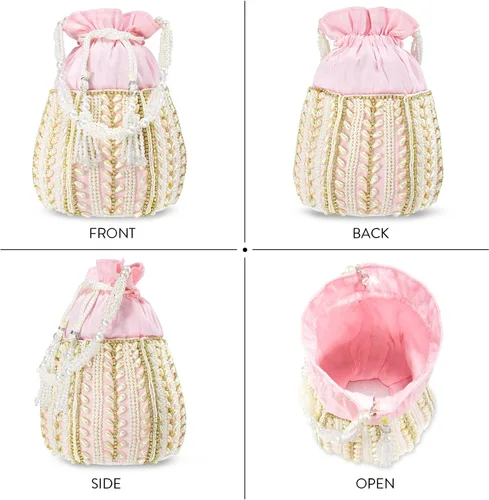Miniatura 4 de Aheli Potli Bags Gift for Women Evening Bag Clutch Ethnic Bride Purse with Drawstring