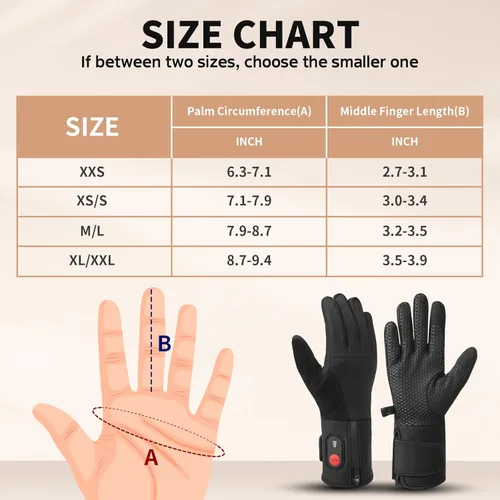 Miniatura 6 de Guantes térmicos mejorados para hombres y mujeres, guantes finos y recargables con calefacción, compatibles con pantalla táctil, carga rápida, larga