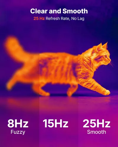 Miniatura 7 de VEVOR Cámara de imágenes térmicas para Android, 512 x 384 TISR Super Resolución, cámara térmica infrarroja con frecuencia de actualización de 25 HZ