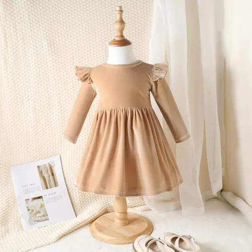 Miniatura 58 de IDOPIP Vestido tutú de terciopelo para niñas pequeñas, vestido de manga larga para princesa, Navidad, cumpleaños, fiesta, boda, vestidos de otoño e