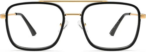 Miniatura 8 de Dollger Lentes cuadrados de luz azul para hombres y mujeres, aviador, bloqueo de luz azul, retro, marco matal, para computadora, juegos, nerd
