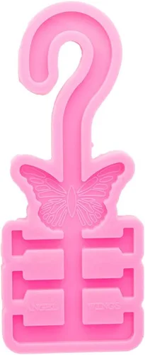 Molde de resina de silicona brillante brillante para colgar el coche, diseño de mariposa, molde de silicona para hacer resina epoxi, fabricación de