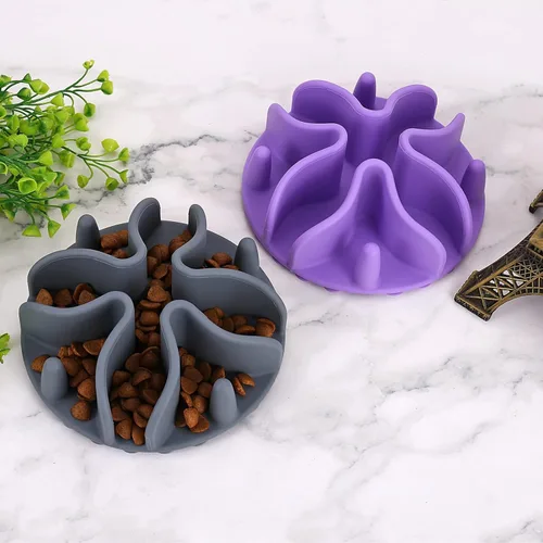 Miniatura 5 de Inserto de alimentación lenta para perros y gatos, 3 tamaños de silicona de grado alimenticio, antiasfixia, diseño de ventosa antideslizante, se