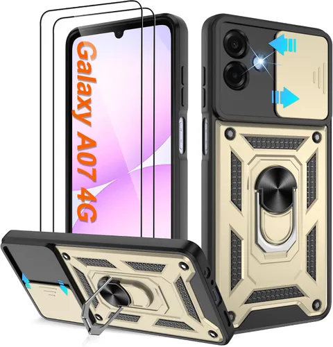 Miniatura 152 de ATUMP Funda para T-Mobile Revvl V Plus 5G con protector de pantalla HD con cubierta de cámara deslizante, soporte de anillo de rotación de 360° Negro