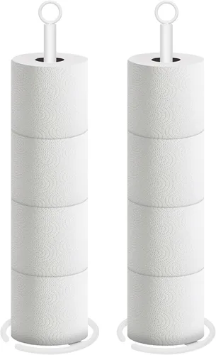 Miniatura 13 de NearMoon Soporte de papel higiénico para baño, soporte independiente con reserva, soporte para 4 rollos de papel de espacio para encimera de Acabado
