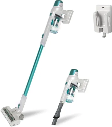Kenmore DS4020 Aspiradora de mano sin cable ligera de 2 velocidades con potente succión LED, faro frontal 2 en 1 para pisos de madera dura, Verde
