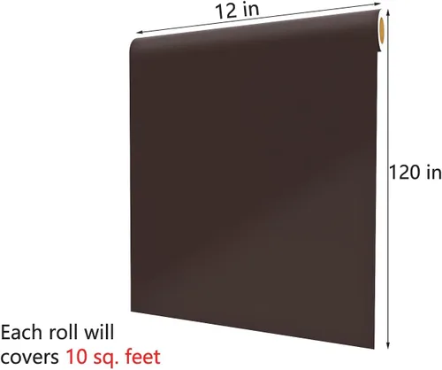 Miniatura 7 de Decotalk Papel Tapiz Marrón Oscuro 12 x 120 pulgadas Papel Tapiz Autoadhesivo Marrón Sólido Mate Papel de Contacto Marrón Despegar y Pegar
