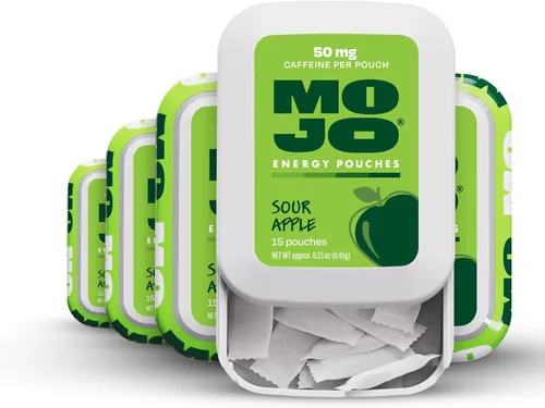 Miniatura 18 de Bolsas de Energía MOJO Sabor Menta, 50 mg de Cafeína por Bolsa, 15 Bolsas, Paquete de 5
