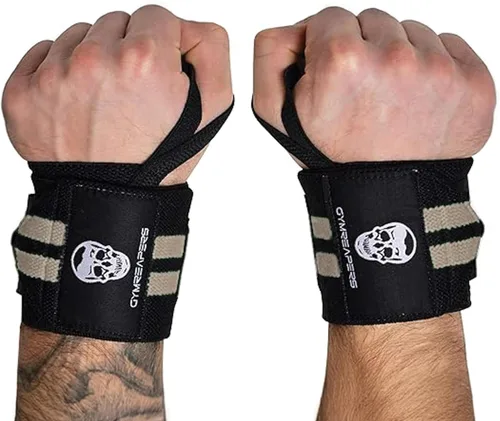 Miniatura 16 de Gymreapers Muñequeras de levantamiento de pesas (aprobadas por IPF) de 18 pulgadas, soporte de muñeca de calidad profesional con lazo para el pulgar