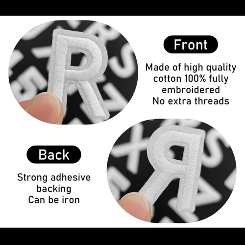 Miniatura 3 de Harsgs 72 parches de letras para planchar con números, parches bordados de letras A-Z números 0-9 para ropa, vestido, sombrero, jeans, accesorios