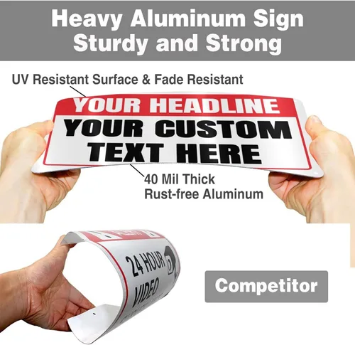 Miniatura 5 de Letreros personalizados de metal para exteriores, 16 x 4, de aluminio, a prueba de óxido, intersección de peligro de entrada, estacionamiento