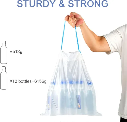 Miniatura 4 de Charmount - Bolsas de basura de 4 galones con cordón, bolsas de basura pequeñas para baño, cocina, dormitorio, oficina, 60