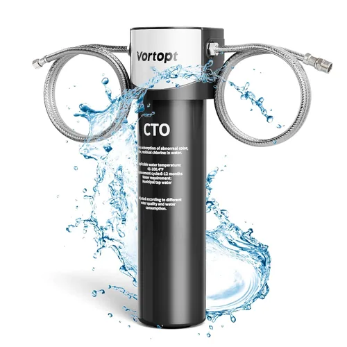 Vortopt Filtración de agua, filtro de agua Q5-C2 para debajo del fregadero, purificador de agua certificado NSF/ANSI 42 para fregadero, flujo de