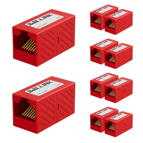 Miniatura 21 de iwillink Conector Ethernet RJ45, conector hembra a hembra RJ45 para cable Ethernet Cat7 Cat6 Cat5e Cat5, adaptador extensor, paquete de 5, negro