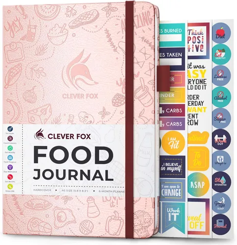 Miniatura 12 de Clever Fox Diario de Alimentos de Bolsillo - Diario Diario de Alimentos, Planificador de Comidas para Rastrear Calorías y Nutrientes, Cuaderno