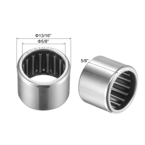 Miniatura 2 de uxcell Rodamientos de agujas SCE1010 5/8-inch Bore 13/16-inch OD 5/8-inch ancho Chrome Steel Open End 5pcs