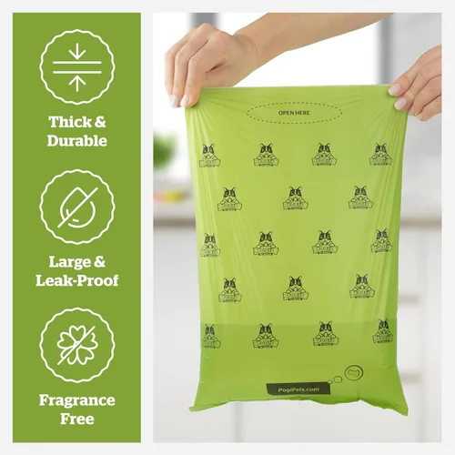 Miniatura 3 de Pogi's - Bolsas para excrementos de perro, a prueba de fugas y extragruesas, con 2 soportes (sin perfume, 50 rollos, 750 unidades)
