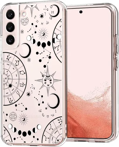Miniatura 11 de Unov Funda para Galaxy S22 transparente con diseño de TPU suave absorción de impactos, patrón delgado en relieve, cubierta trasera protectora