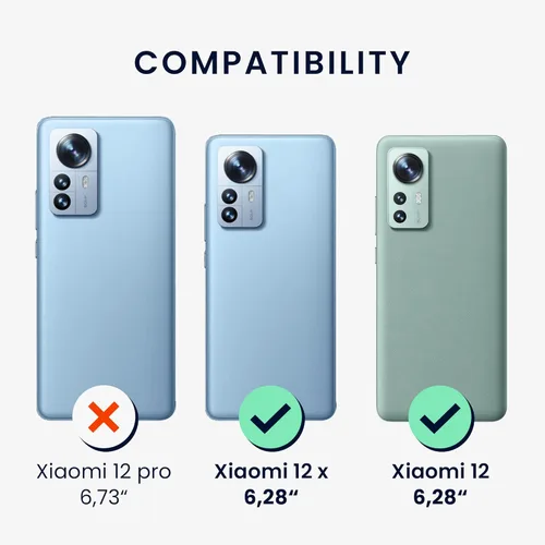 Miniatura 7 de kwmobile Funda compatible con Xiaomi 12/12X - Funda protectora delgada de TPU para teléfono - Acabado mate suave - Negro mate