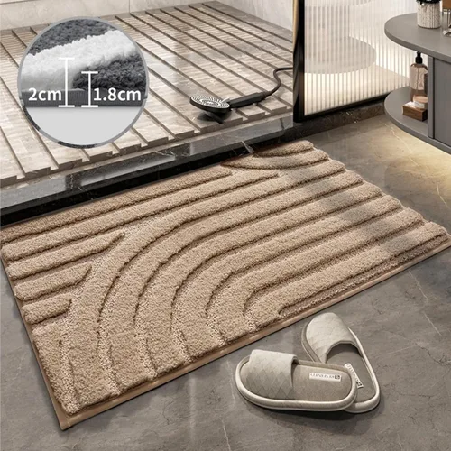 Miniatura 2 de Alfombras de baño de lujo, 0.78 pulgadas de grosor, extra suaves, absorbentes, no se desprende, se lavan a máquina, alfombra de felpa lanuda