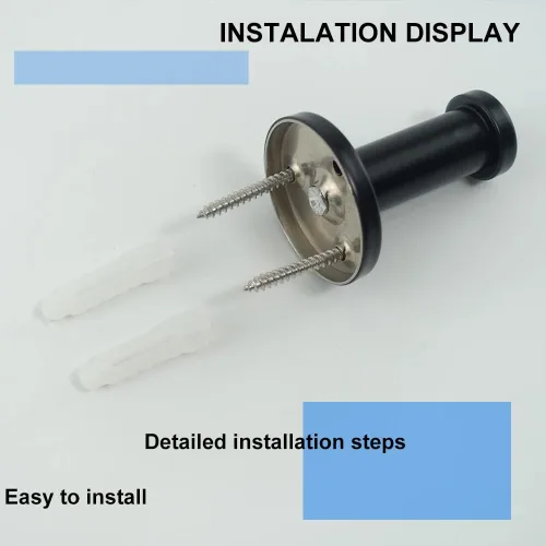 Miniatura 5 de Ganchos para toallas de baño, paquete de 6 ganchos redondos para abrigos, gancho resistente para bata montado en la pared, colgador de ropa Negro
