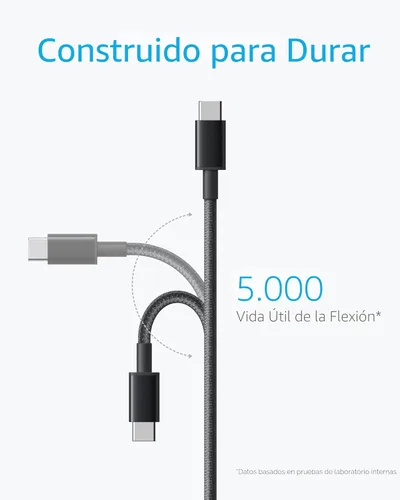 Miniatura 4 de Cable USB C a USB C de Anker, cable de carga rápida tipo C de 60 W (1.8 m, paquete de 5) para iPhone 17 Serie, iPad mini 6 y más (negro)