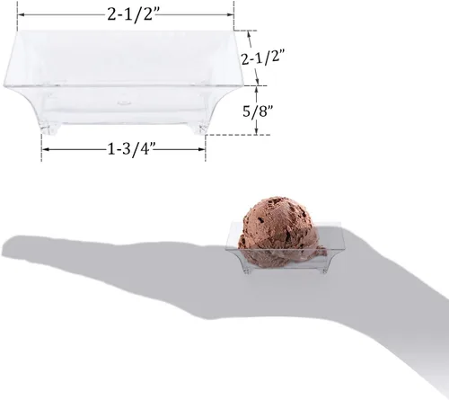 Miniatura 7 de Kingrol 150 platos de postre de plástico, mini mini platos cuadrados desechables para postres, aperitivos, salsas, degustaciones