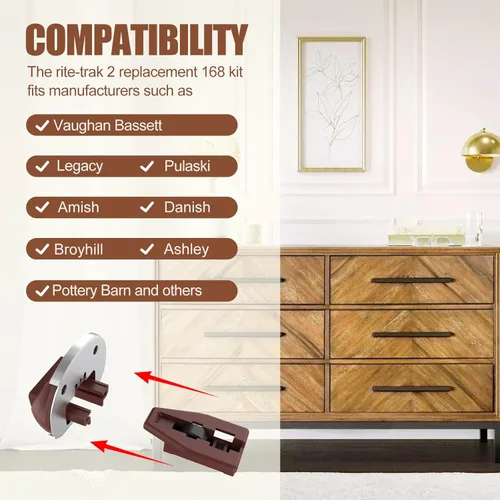 Miniatura 2 de Kit de actualización de 5 piezas para guías de cajones de repuesto Rite-Trak II, estilo de deslizamiento comercial mejorado compatible