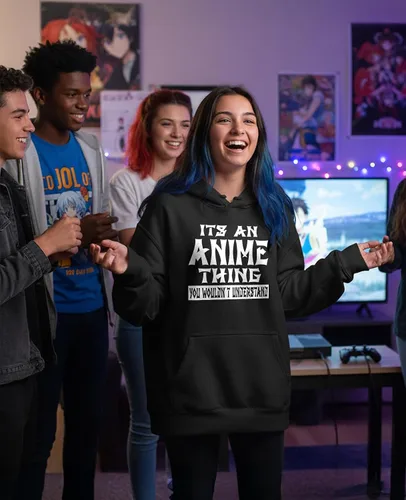 Miniatura 5 de Tstars Divertida sudadera con capucha Otaku para adolescentes y mujeres, sudadera con meme de anime japonés, regalo para fanáticos del manga