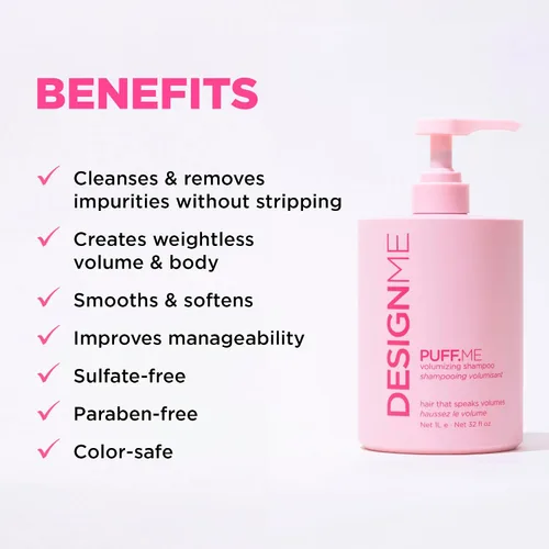 Miniatura 4 de Design.Me PUFF.ME - Paquete de champú y acondicionador de volumen para el cabello, champú y acondicionador de color sin parabenos ni sulfatos