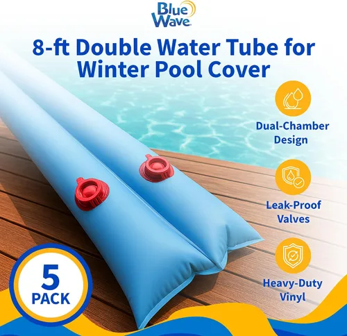 Miniatura 2 de Blue Wave Tubo de agua doble de 8 pies para cubierta de piscina de invierno, paquete de 5