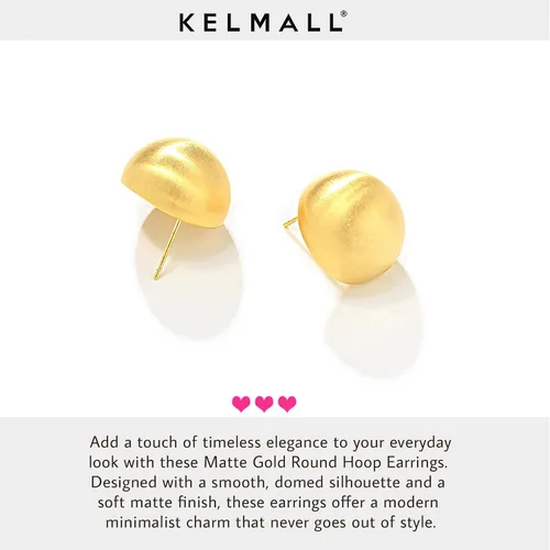 Miniatura 62 de KELMALL Aretes tipo argolla de oro de 14 quilates para mujer, hipoalergénicos, gruesos, redondos, no se deslustra, para orejas sensibles