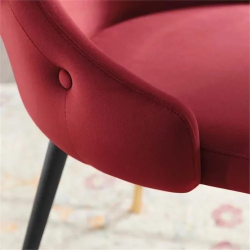 Miniatura 7 de Modway Adorn Silla auxiliar de comedor de terciopelo copetudo, color negro, 25 pulgadas de profundidad x 22 pulgadas de ancho x 34 pulgadas de alto