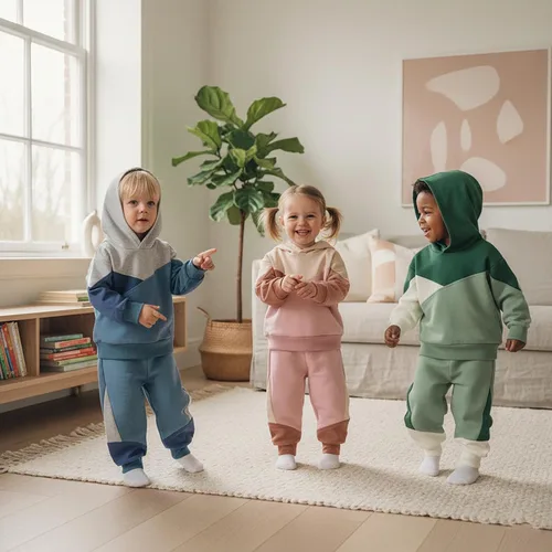 Miniatura 132 de Conjunto de ropa de otoño e invierno para bebé y niño, sudadera larga con capucha y pantalones para niños pequeños, 6, 12, 18, 24 meses, 2T