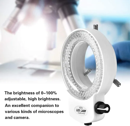 Miniatura 3 de Luz de microscopio LED 144 LED Brillo ajustable para cámara de microscopio estéreo (blanco)