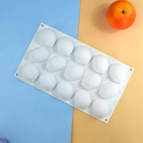 Miniatura 7 de Molde de silicona para hornear, antiadherente, pastelería, chocolate, pastel, postre, herramientas de decoración (limón V_11.8x6.8x0.11 pulgadas)