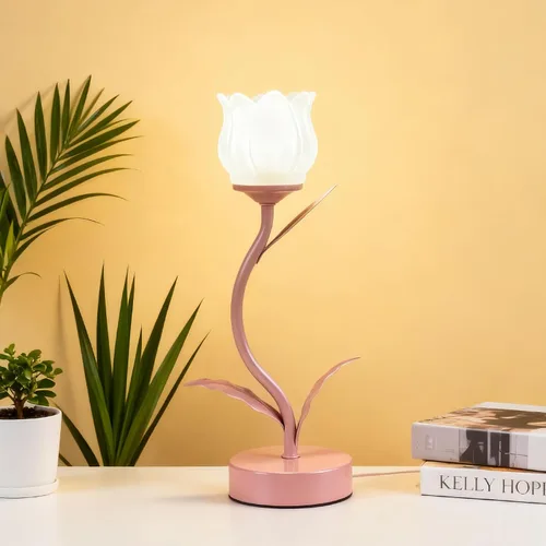 Lámpara de tulipán, luz LED de lectura de noche de noche de lectura de 3 colores, lámpara de mesa de flores retro kawaii, decoración perfecta para
