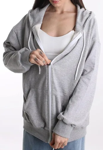 Miniatura 7 de MAJECLO - Sudadera con capucha para mujer, diseño de botón con bloque