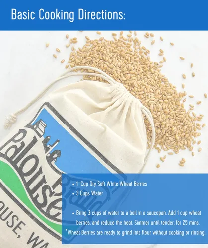 Miniatura 6 de Palouse Brand Granos de Trigo Blanco Suave Certificados Sin Residuos de Glifosato 1 LB Cultivado por Familias en el Estado de Washington 100%
