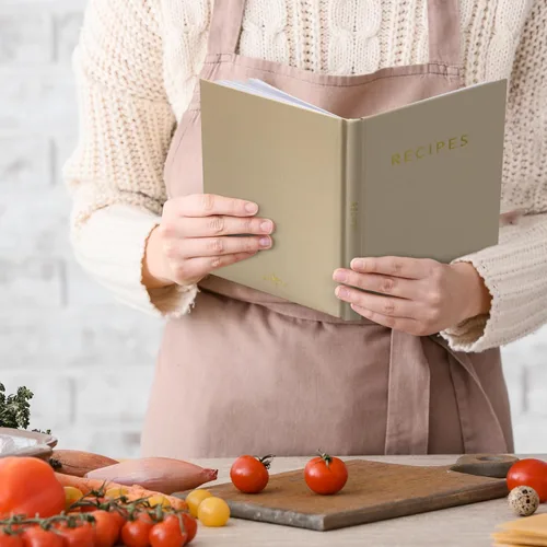 Miniatura 8 de Libro de recetas estético en blanco con cubierta impermeable, el cuaderno de recetas perfecto para escribir en tus propias recetas, hermoso libro